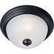 Essentials 584x 1 Light 12 inch Black Flush Mount Ceiling Light in Frosted