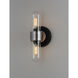 Dual 2 Light 4.75 inch Black and Brushed Aluminum Bath Vanity Wall Light