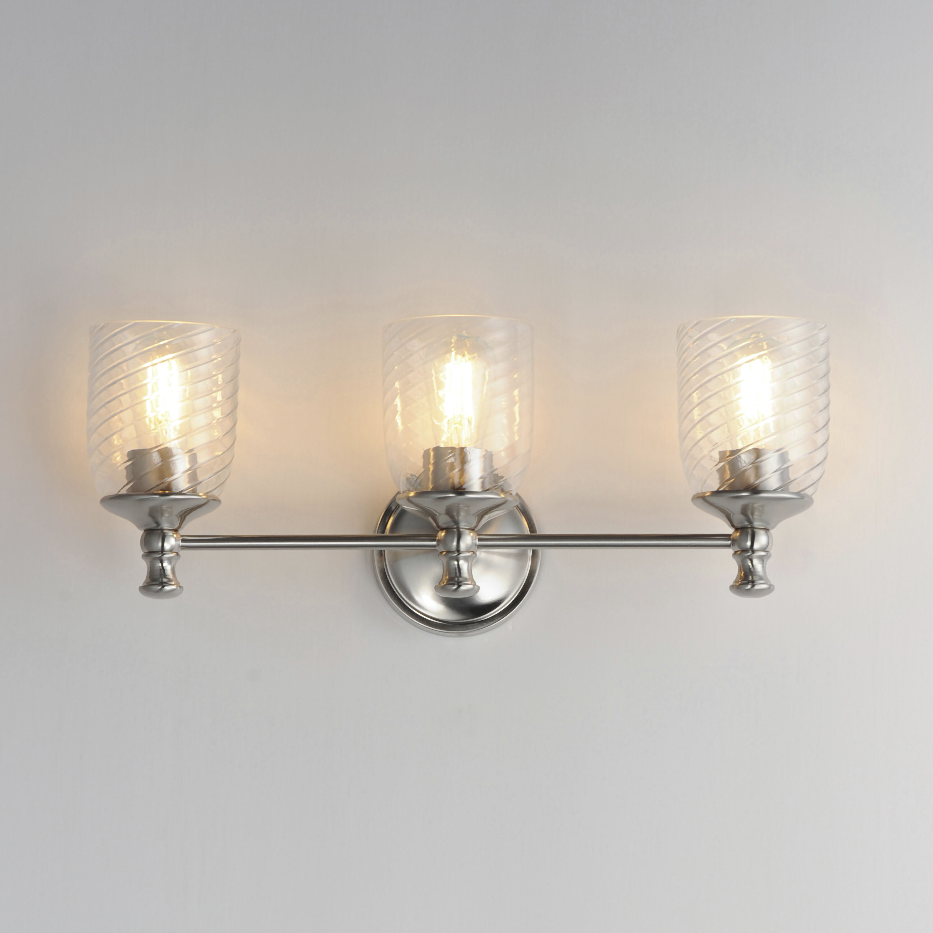 Swirl 3 Light 23 inch Satin Nickel Bath Vanity Wall Light
