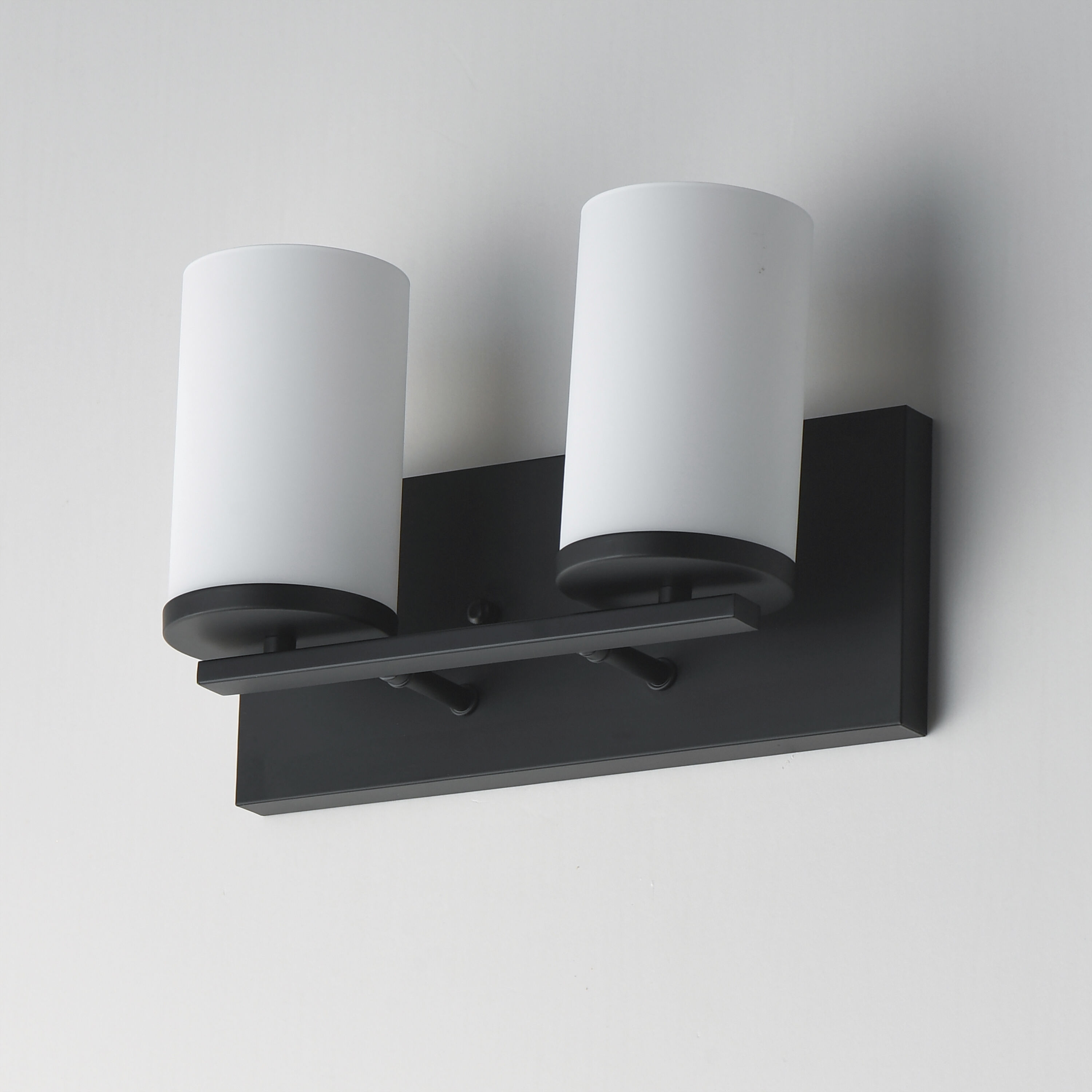 Lateral 2 Light 12 inch Black Bath Vanity Wall Light in Satin White