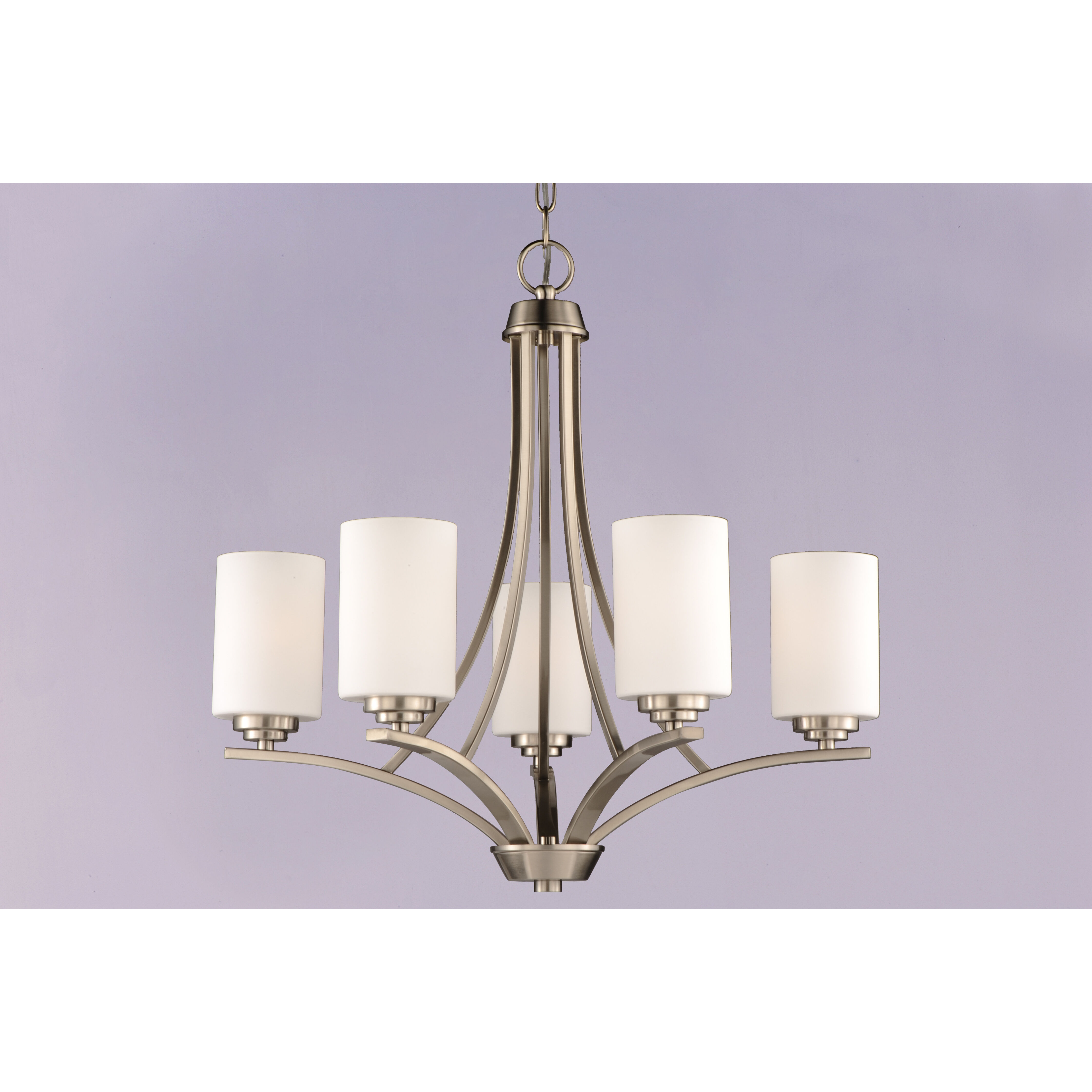 Deven 5 Light 24 inch Satin Nickel Single Tier Chandelier Ceiling Light