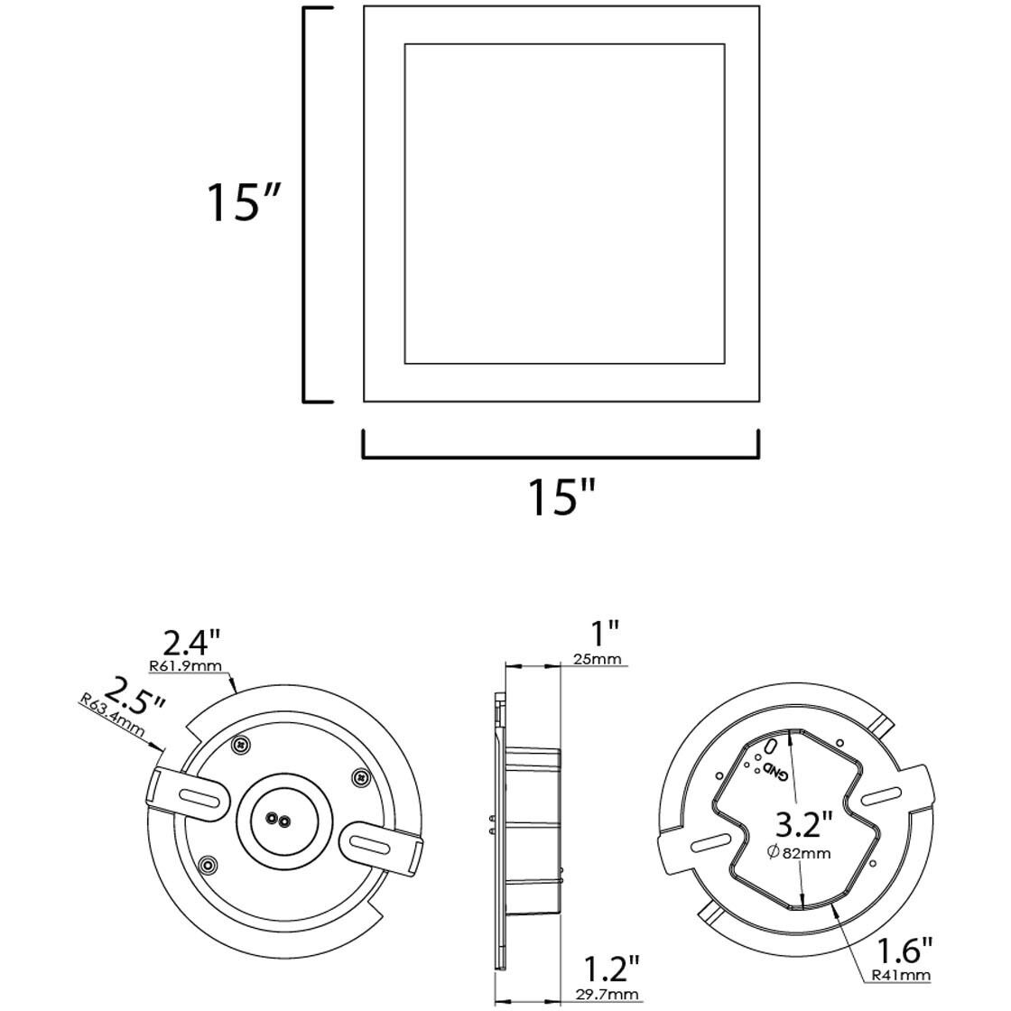 Wafer LED 15 inch White Flush Mount Ceiling Light