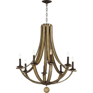 Basque 8 Light 32 inch Driftwood and Anthracite Chandelier Ceiling Light