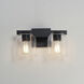 Scoop 2 Light 13.5 inch Black Bath Vanity Wall Light in Clear