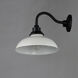 Granville 1 Light 11.25 inch White and Black Outdoor Wall Mount