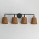 Baja 4 Light 33.25 inch Dark Bronze Bath Vanity Wall Light