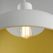 Dawn 1 Light 20 inch White/Satin Brass Single Pendant Ceiling Light