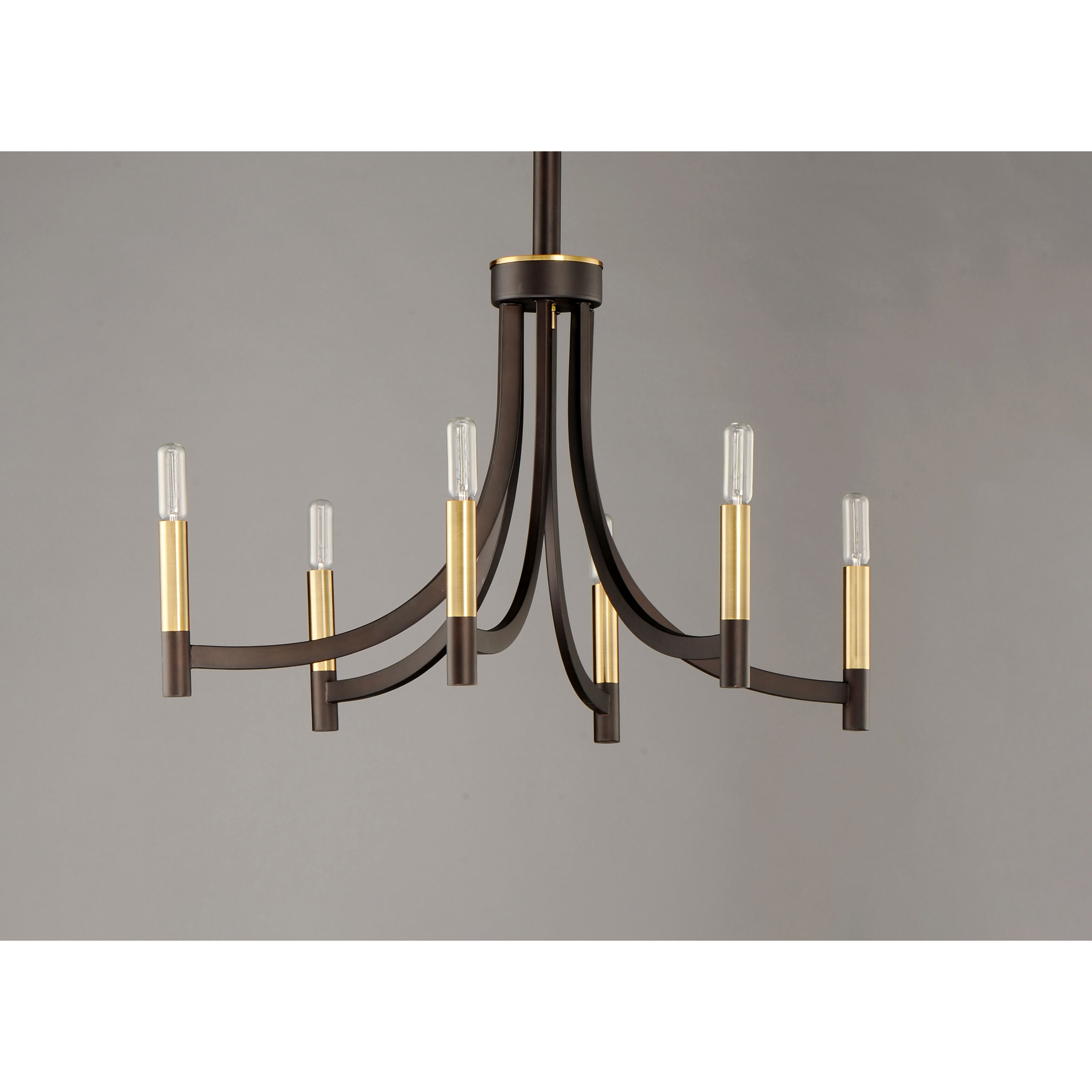 Lyndon 6 Light 28 inch Bronze/Antique Brass Chandelier Ceiling Light in Bronze and Antique Brass