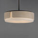 Draughtsman 4 Light 18 inch Natural Wood and Charcoal Flush Mount Ceiling Light in Satin White