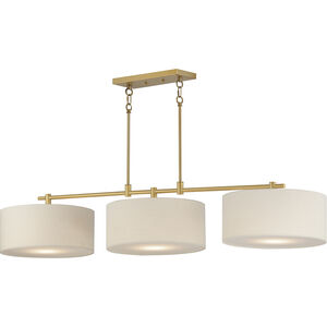 Bongo 3 Light 60 inch Natural Aged Brass Linear Pendant Ceiling Light