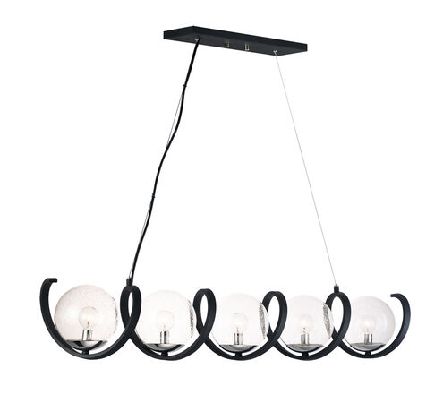 Curlicue 5 Light 7 inch Black/Polished Nickel Multi-Light Pendant Ceiling Light