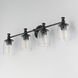 Swirl 4 Light 32.5 inch Black Bath Vanity Wall Light
