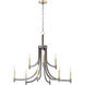 Lyndon 9 Light 32 inch Bronze and Antique Brass Chandelier Ceiling Light