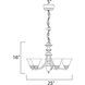 Malaga 5 Light 25 inch Satin Nickel Single-Tier Chandelier Ceiling Light in Marble