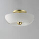 Poppy LED 17.75 inch White with Satin Brass Flush Mount Ceiling Light in White and Satin Brass