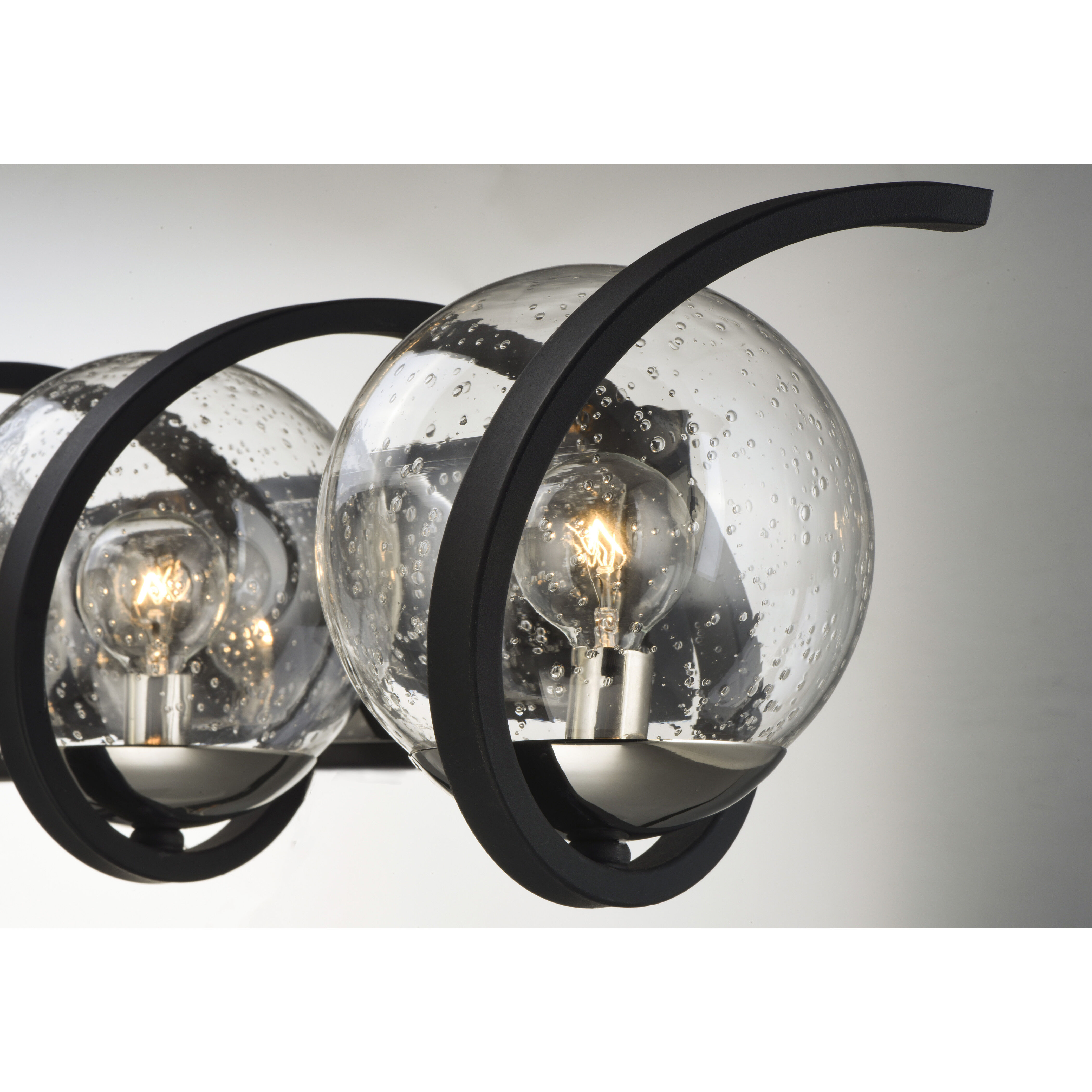 Curlicue 5 Light 49 inch Black/Polished Nickel Bath Vanity Wall Light