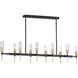 Flambeau 10 Light 60.75 inch Black and Antique Brass Linear Pendant Ceiling Light