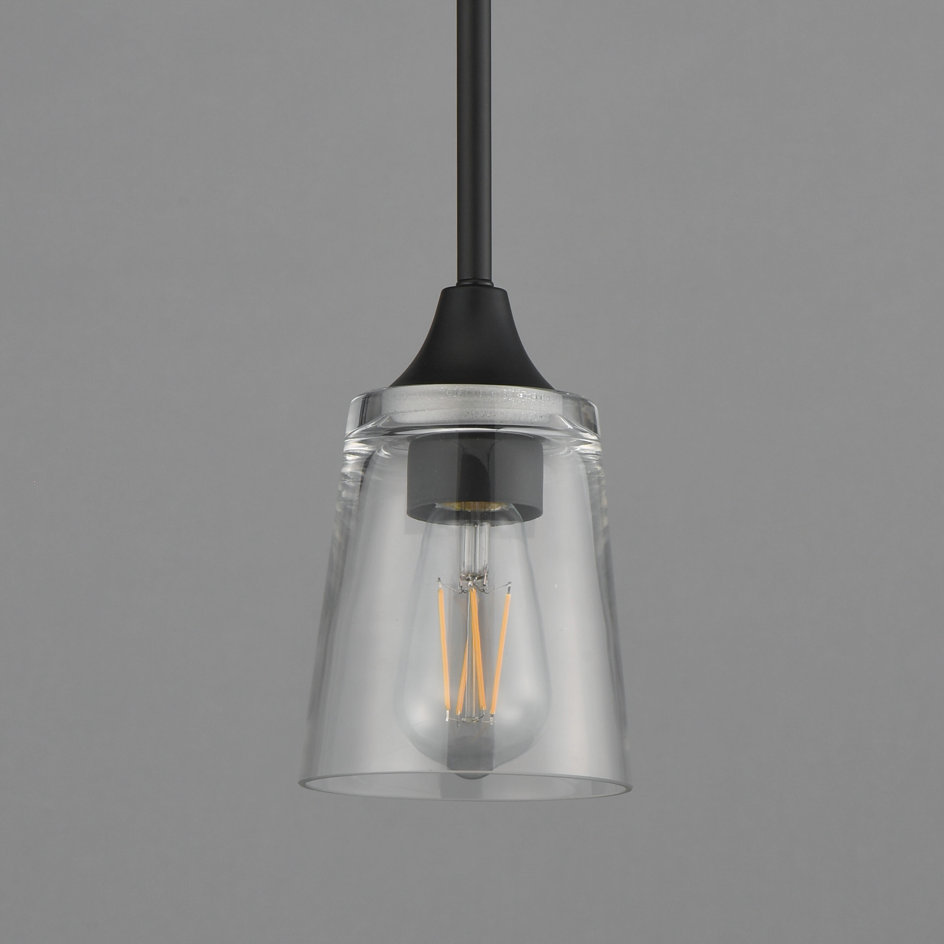 Hudson 1 Light 4.75 inch Black Mini Pendant Ceiling Light in Clear