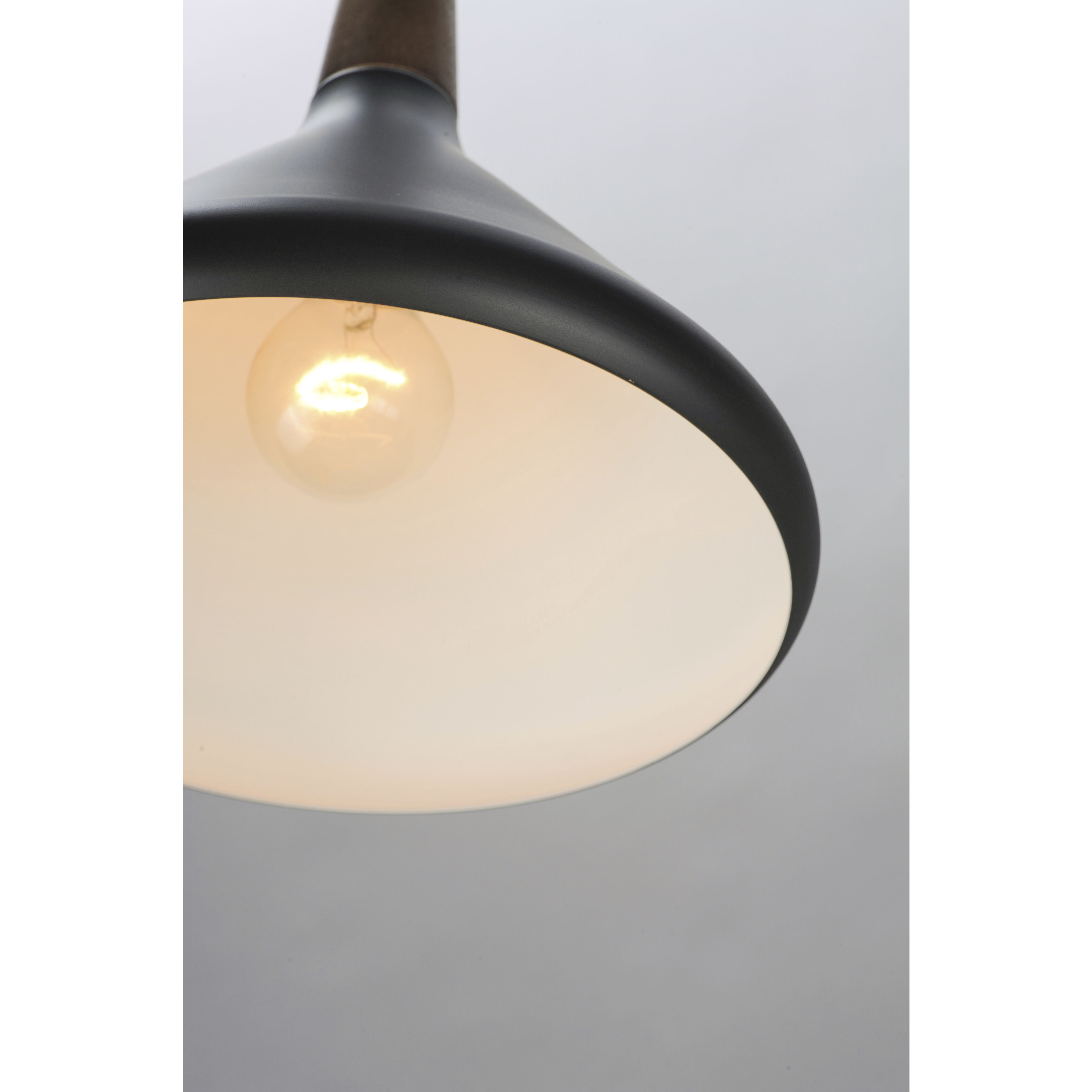 Nordic 1 Light 15 inch Walnut/Black Single Pendant Ceiling Light in Walnut and Black, Bulb Not Included