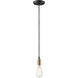 Early Electric 1 Light 5 inch Black and Antique Brass Single Pendant Ceiling Light