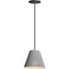 Woven 1 Light 9 inch Gray/Black Single Pendant Ceiling Light in Gray and Black, Cement