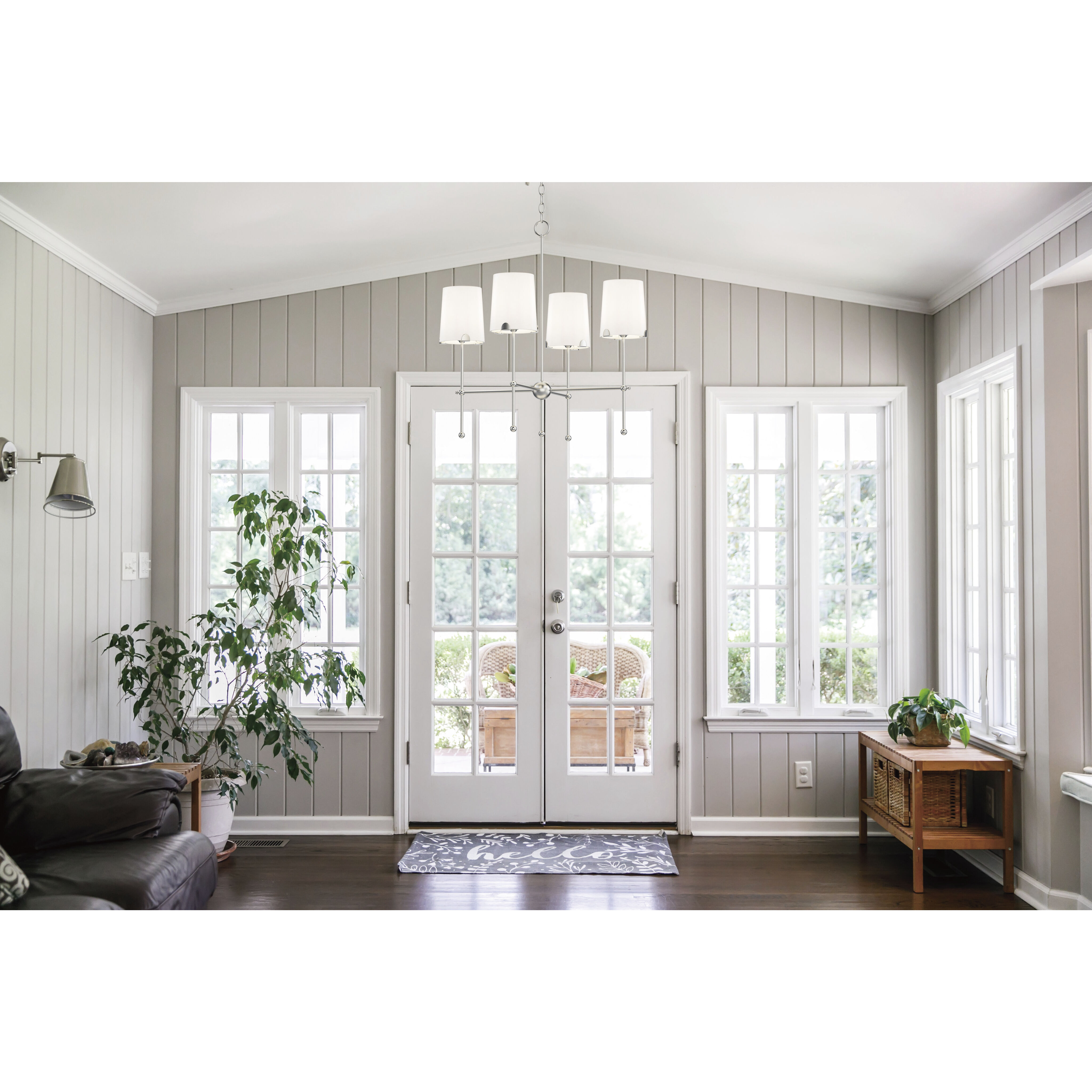 Huntington 4 Light 26 inch Satin Brass Chandelier Ceiling Light