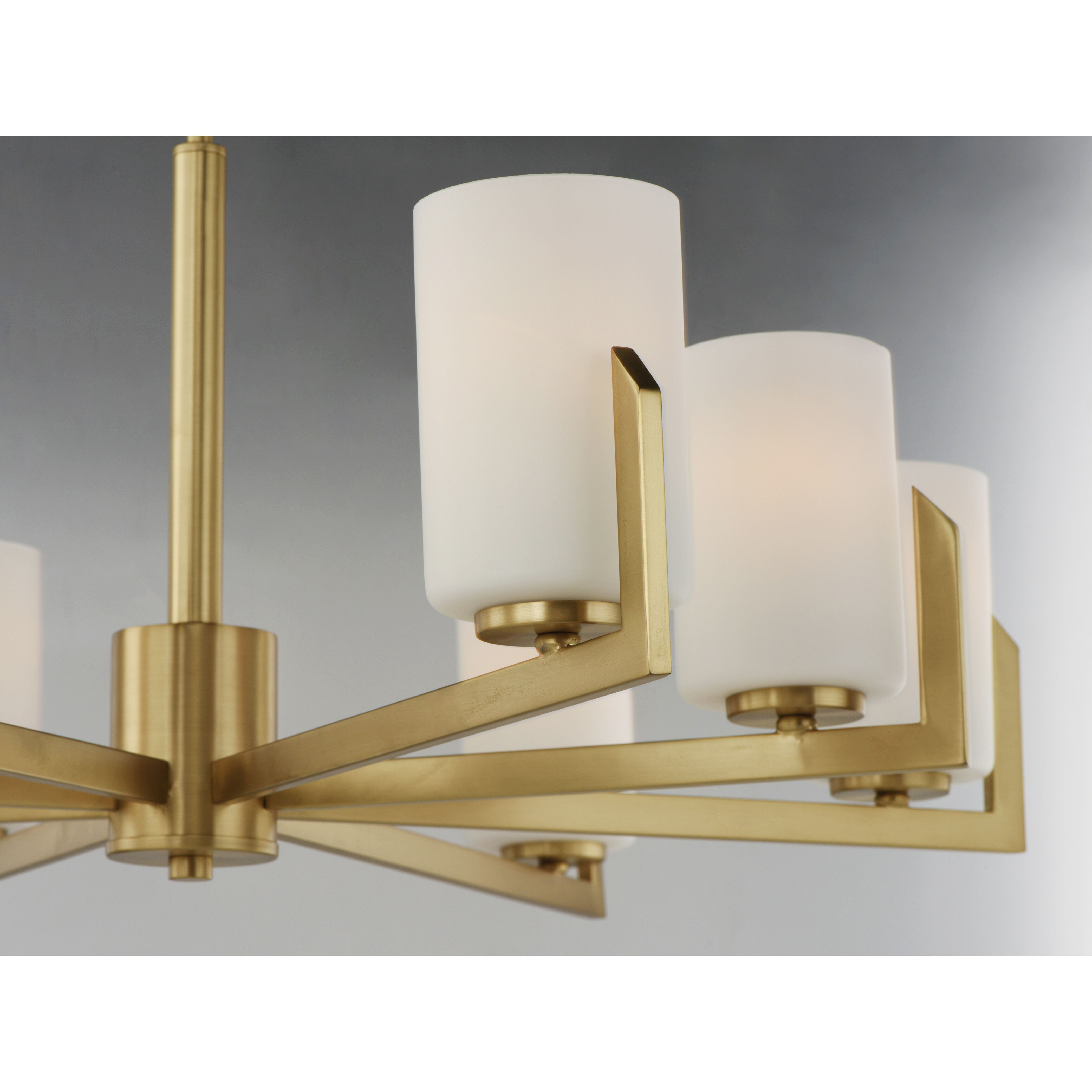 Dart 8 Light 28 inch Satin Brass Chandelier Ceiling Light