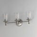 Swirl 3 Light 23 inch Satin Nickel Bath Vanity Wall Light