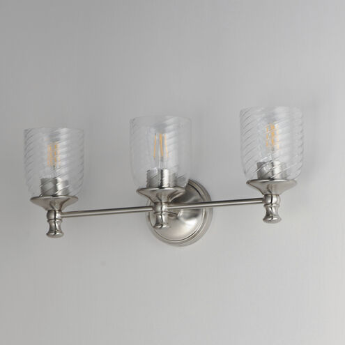 Swirl 3 Light 23 inch Satin Nickel Bath Vanity Wall Light