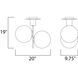 Vesper 2 Light 9.75 inch Satin Brass and Black Semi-Flush Mount Ceiling Light