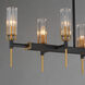 Flambeau 10 Light 60.75 inch Black and Antique Brass Linear Pendant Ceiling Light