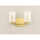 Dart 2 Light 13 inch Satin Brass Vanity Light Wall Light