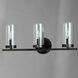 Sentinel 3 Light 21.25 inch Black Bath Vanity Wall Light