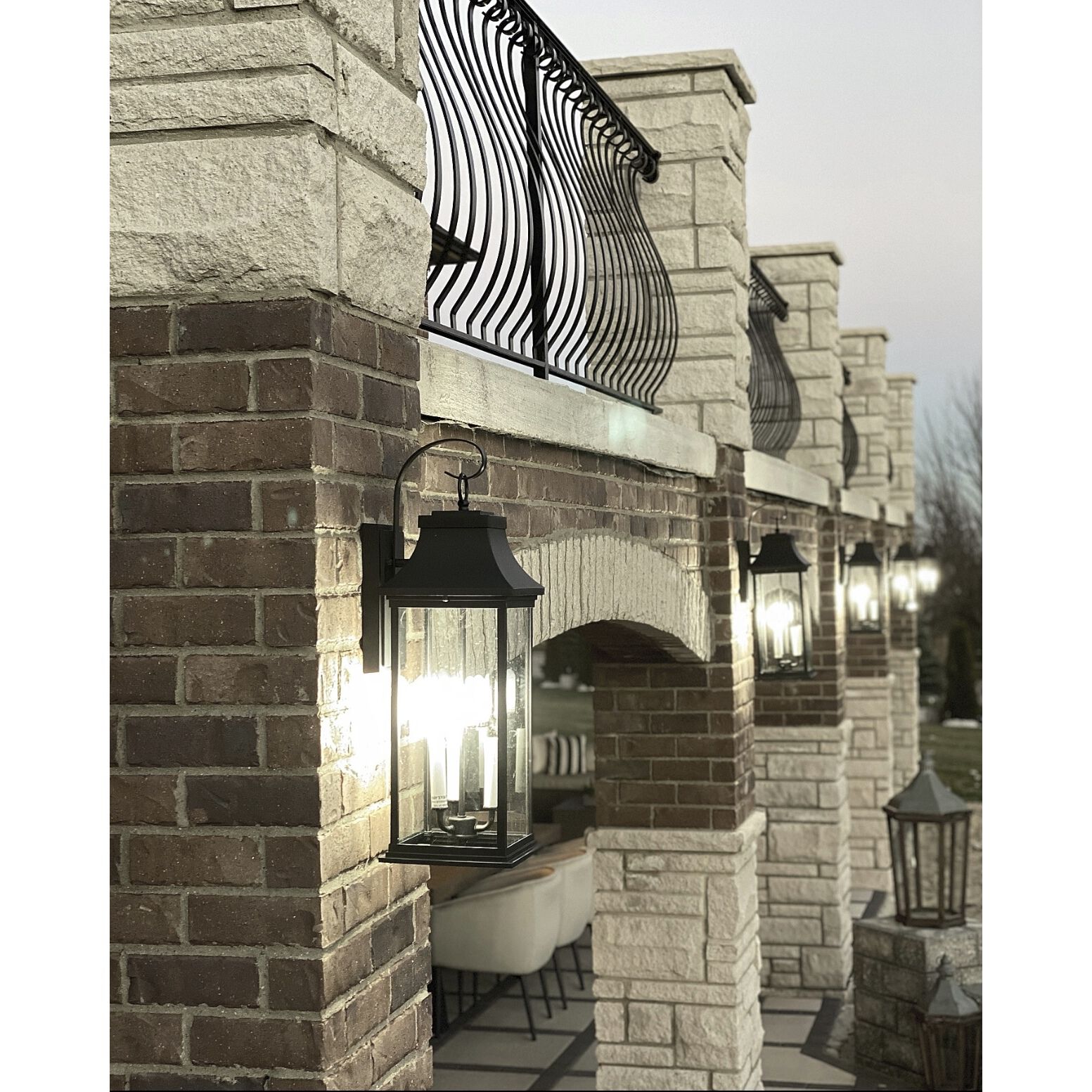 Vicksburg 3 Light 24 inch Black Outdoor Wall Mount