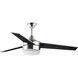 Trio 52 inch Satin Nickel and Black Indoor Ceiling Fan in Black and Satin Nickel