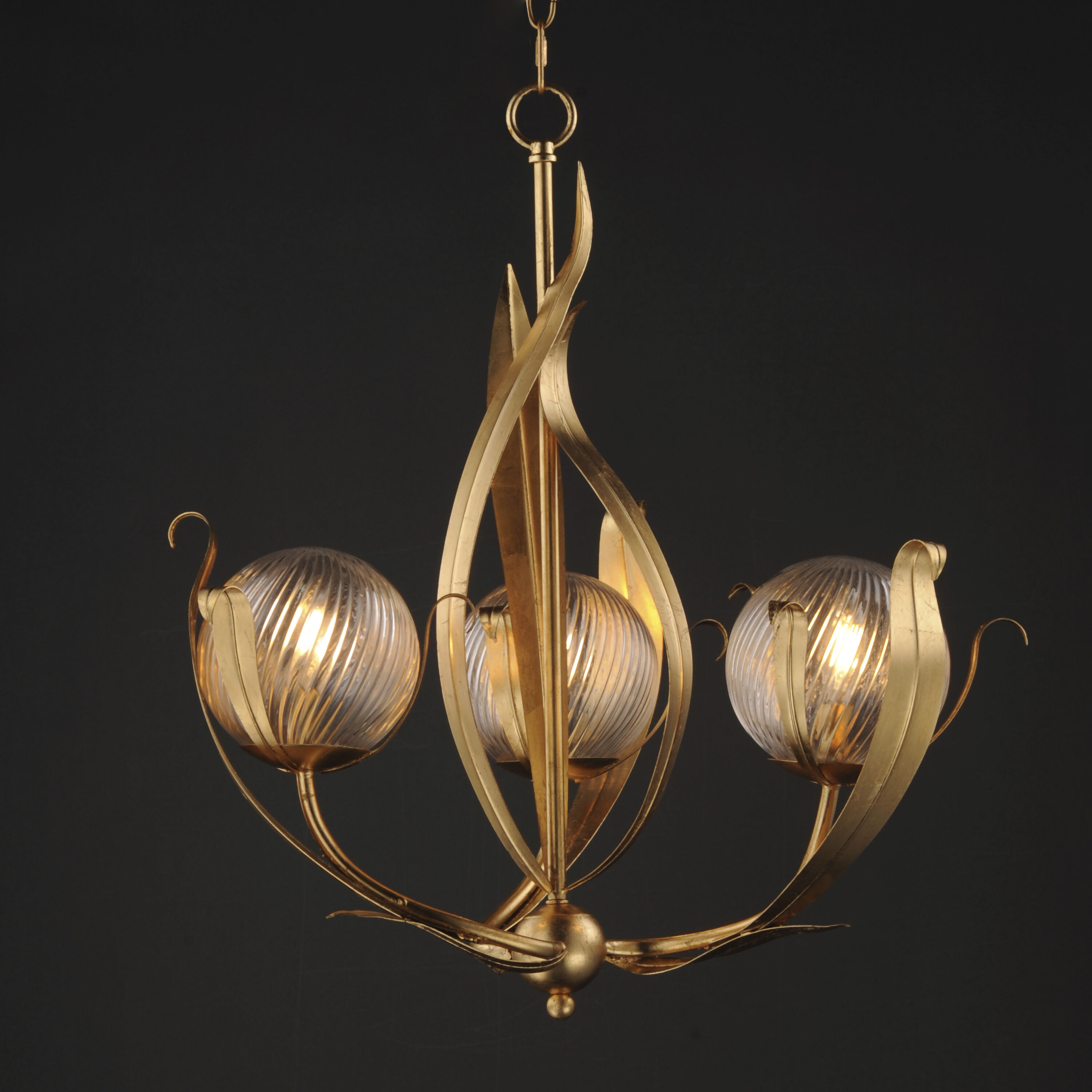Firenze 3 Light 26.5 inch Gold Leaf Chandelier Ceiling Light