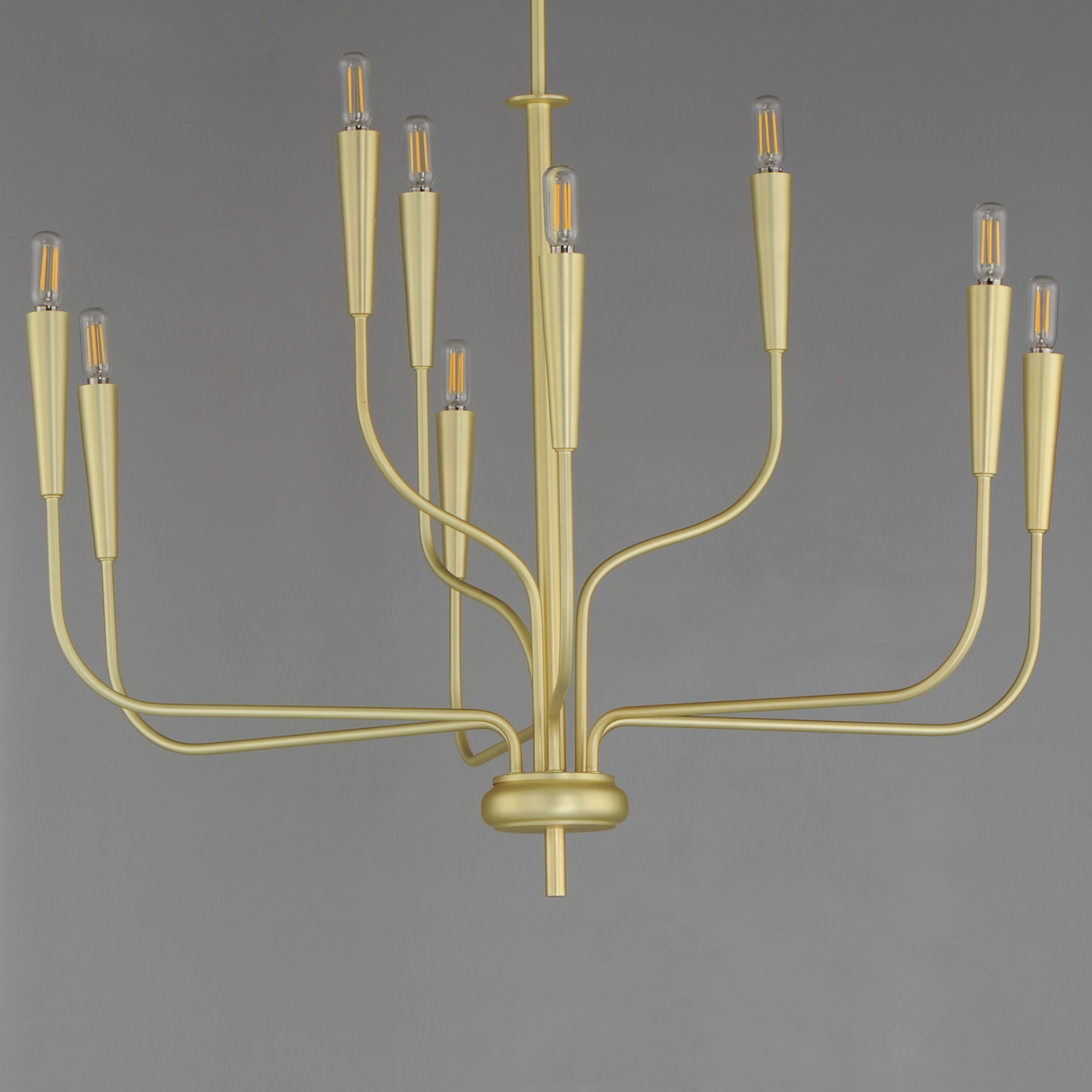 Vela 9 Light 32 inch Satin Brass Multi-Tier Chandelier Ceiling Light