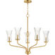 Camelot 5 Light 28.25 inch Natural Aged Brass Chandelier Ceiling Light
