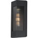 Triform 1 Light 14 inch Black and Antique Brass Outdoor Wall Mount
