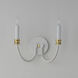 Charlton 2 Light 11.75 inch Weathered White and Gold Leaf Wall Sconce Wall Light