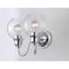 Ballord 2 Light 14 inch Polished Chrome Bath Vanity Wall Light in Clear