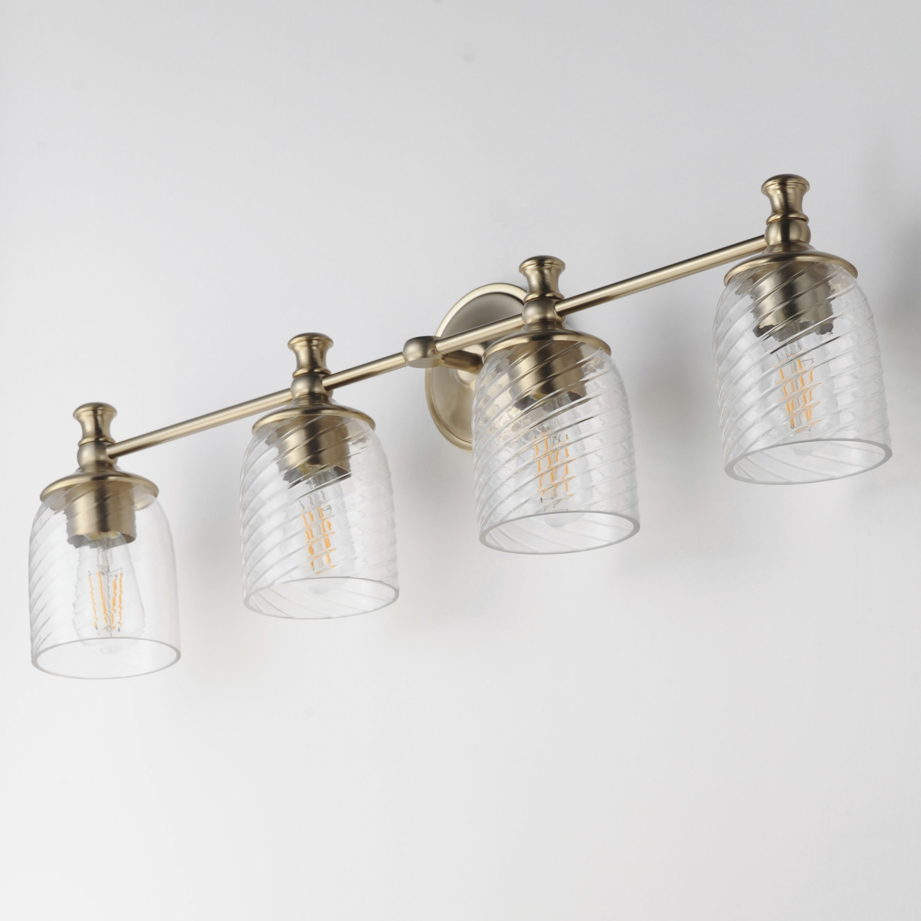 Swirl 4 Light 32.5 inch Satin Champagne Bath Vanity Wall Light