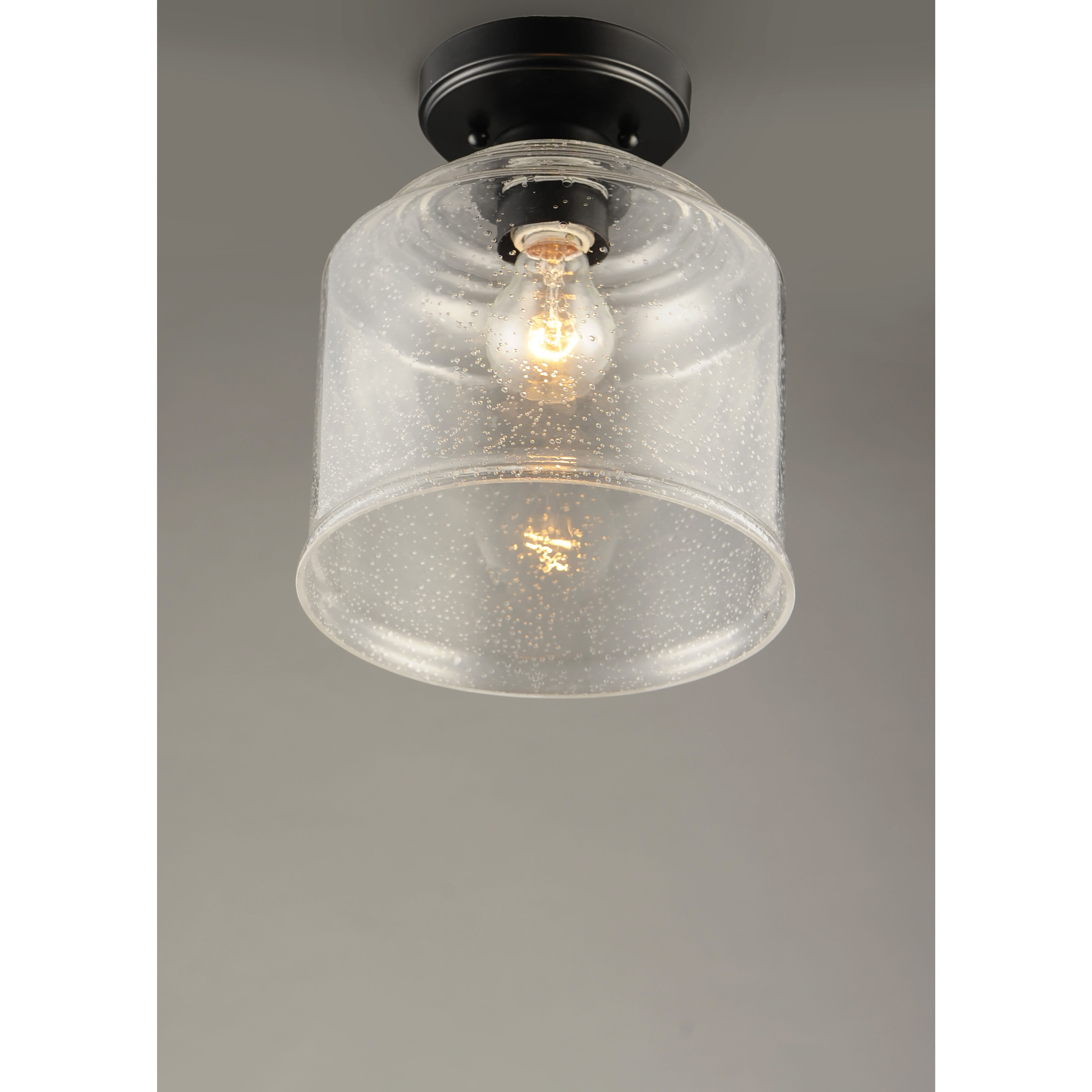 Acadia 1 Light 9 inch Black Semi-Flush Mount Ceiling Light