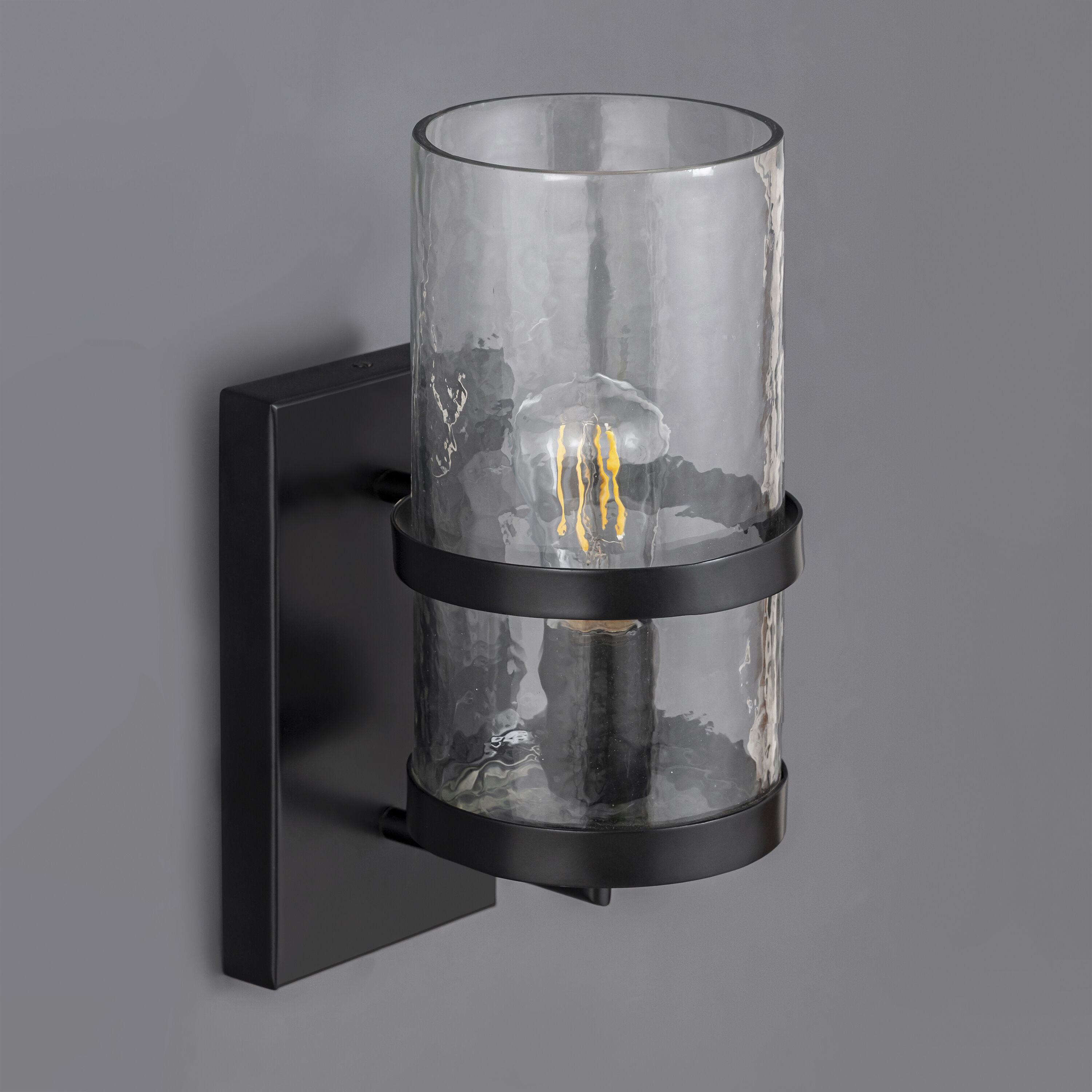 Chamberlain 1 Light 13 inch Dark Bronze Outdoor Wall Mount in Textured Clear