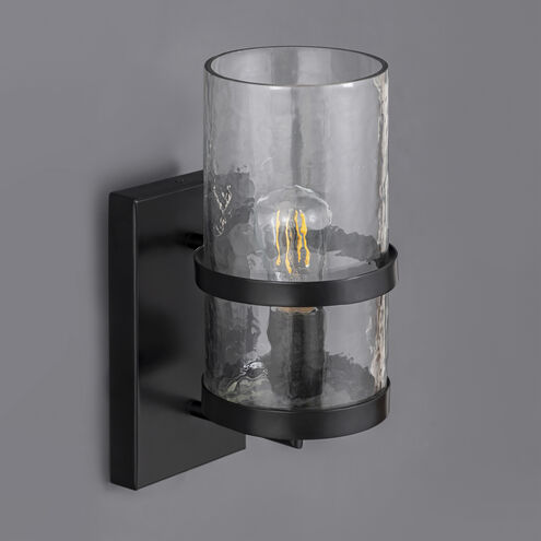 Chamberlain 1 Light 13 inch Dark Bronze Outdoor Wall Mount in Textured Clear