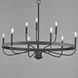 Frankie 9 Light 39.75 inch Black Single-Tier Chandelier Ceiling Light