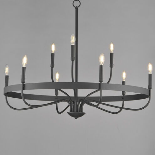 Frankie 9 Light 39.75 inch Black Single-Tier Chandelier Ceiling Light