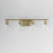 Geode 4 Light 31.25 inch Natural Aged Brass Bath Vanity Wall Light
