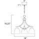 Axis 3 Light 18 inch Oil Rubbed Bronze Down Light Chandelier Ceiling Light