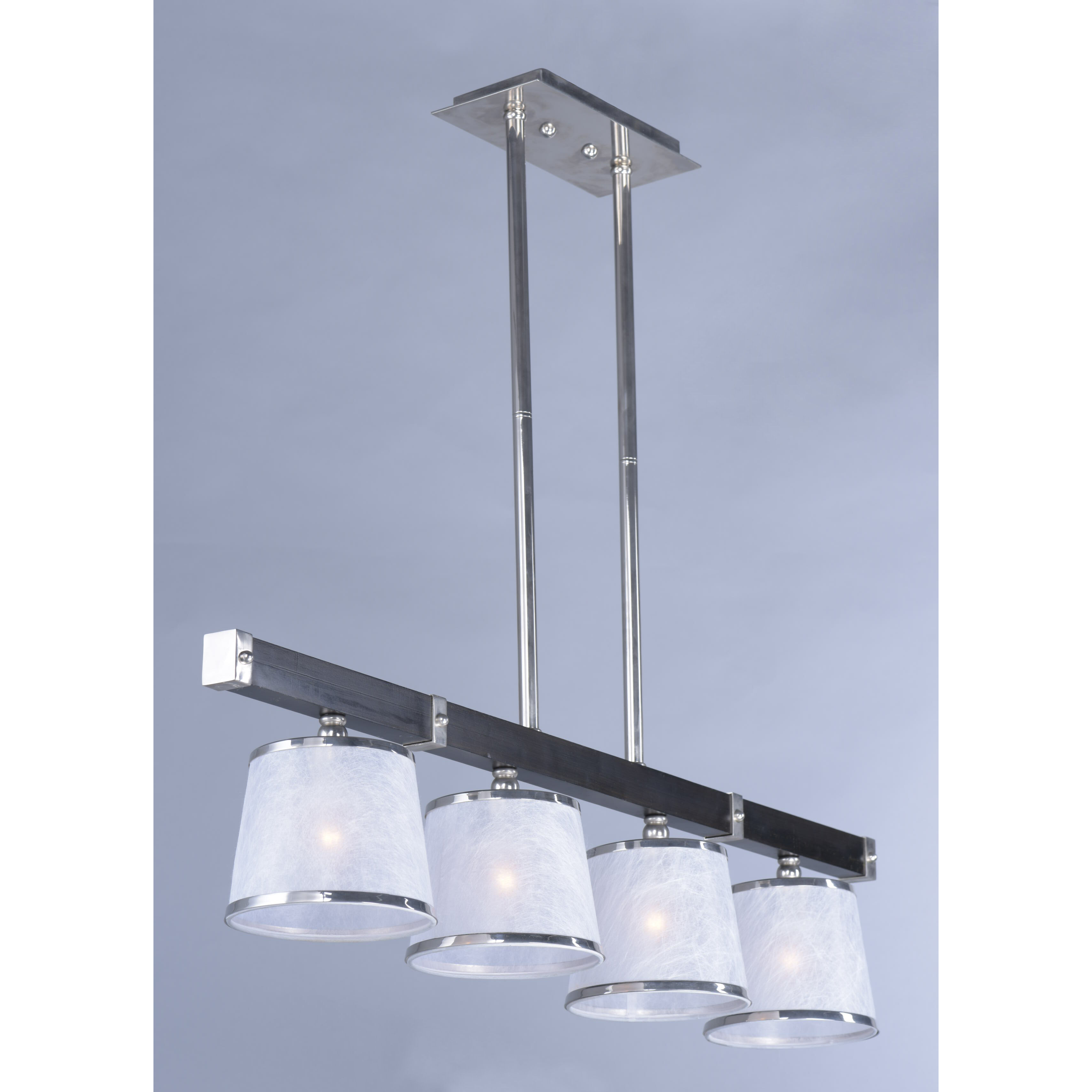 Maritime 4 Light 7.25 inch Wenge/Polished Nickel Single-Tier Chandelier Ceiling Light